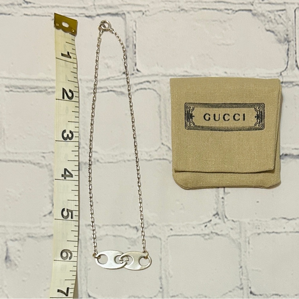 Gucci Silver Vintage GG Necklace - Full Set With COA - Picture 3 of 5